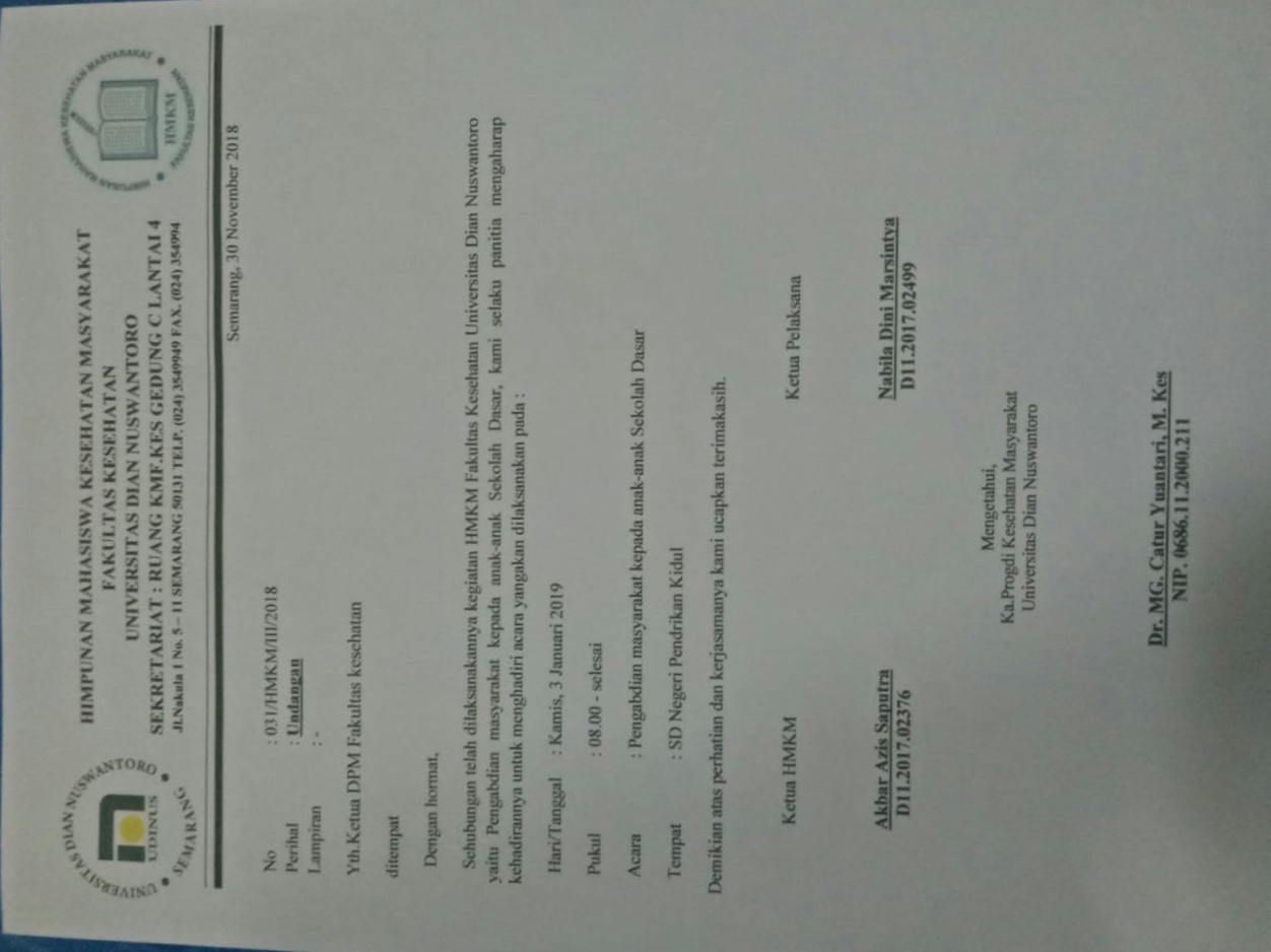 Surat undangan delegasi untuk DPM FKES