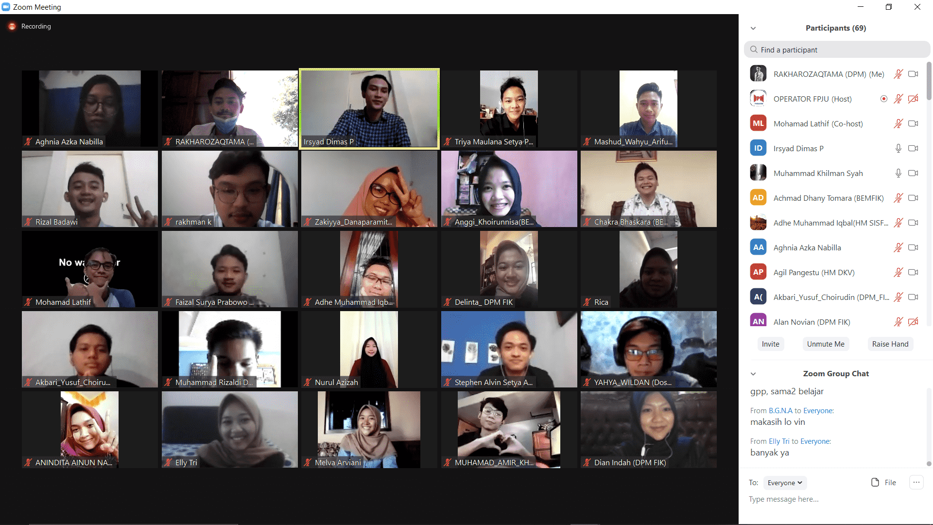 Sesi Foto Bersama Seluruh Peserta FPJU 2019-2020