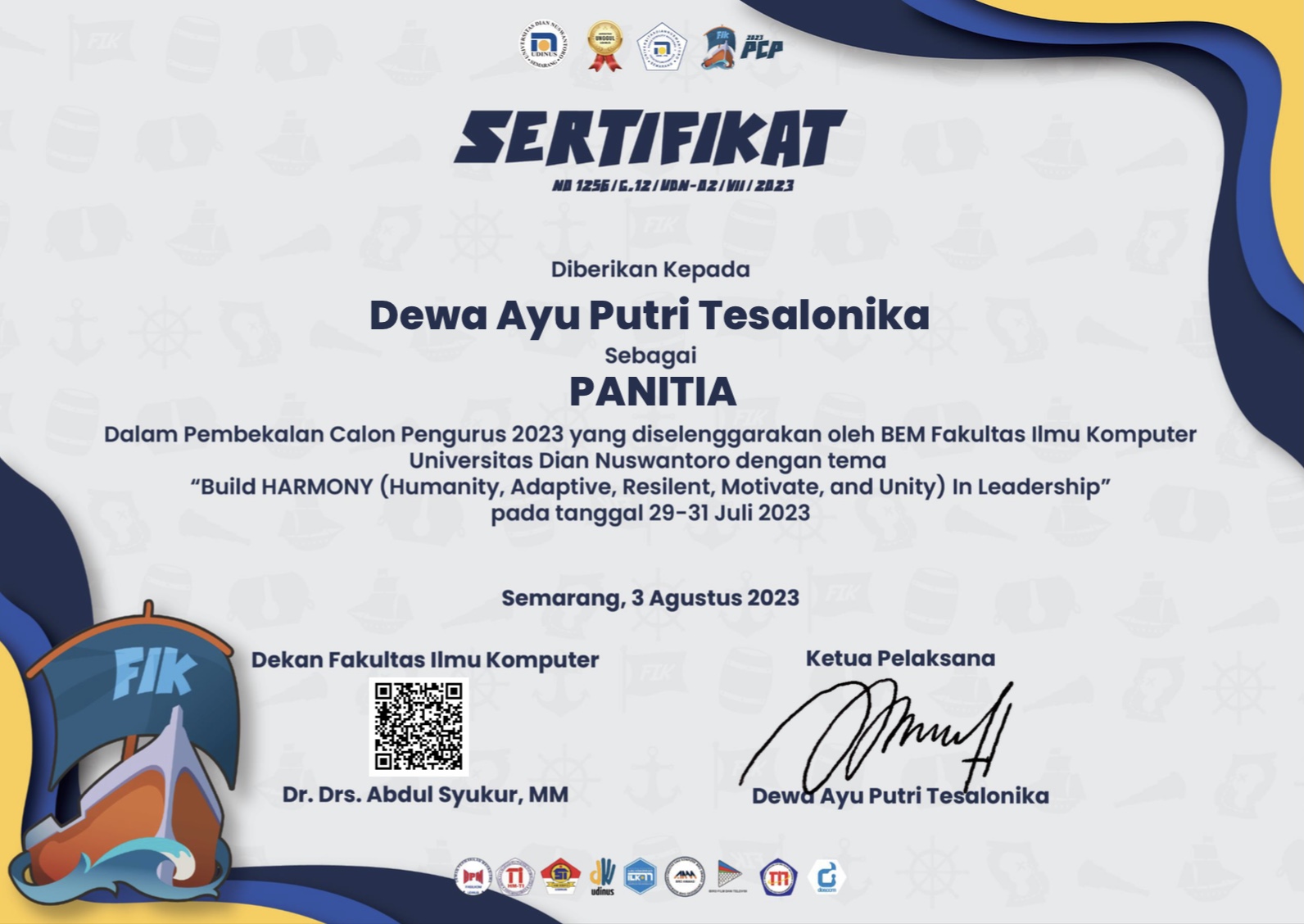 Sertifikat Panitia