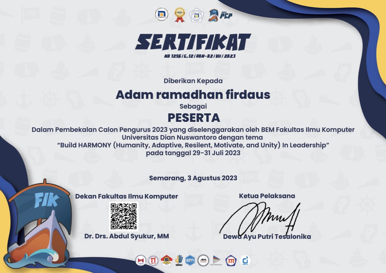 Sertifikat Peserta