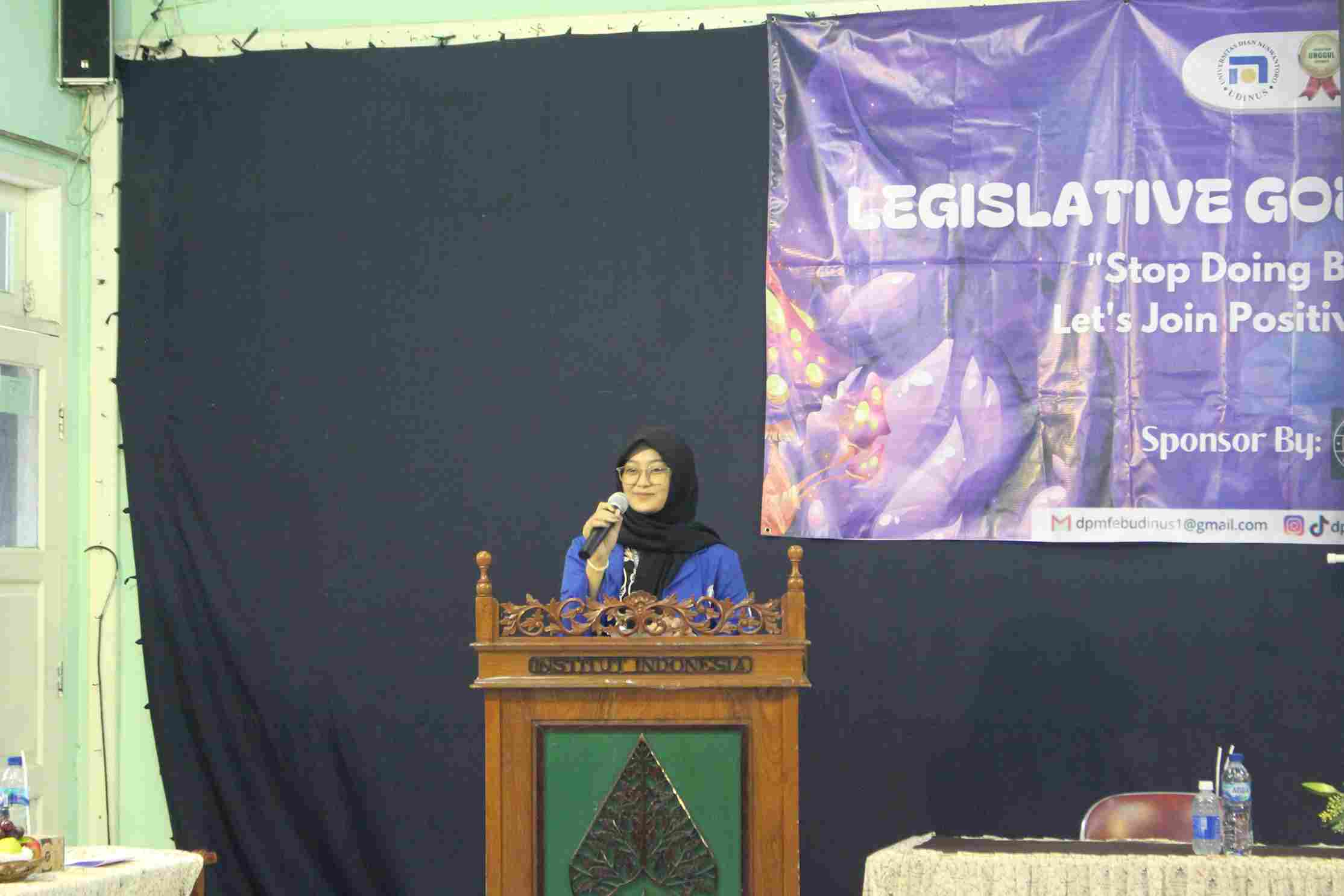 Sambutan Ketua Umum DPM di SMA Institut Indonesia