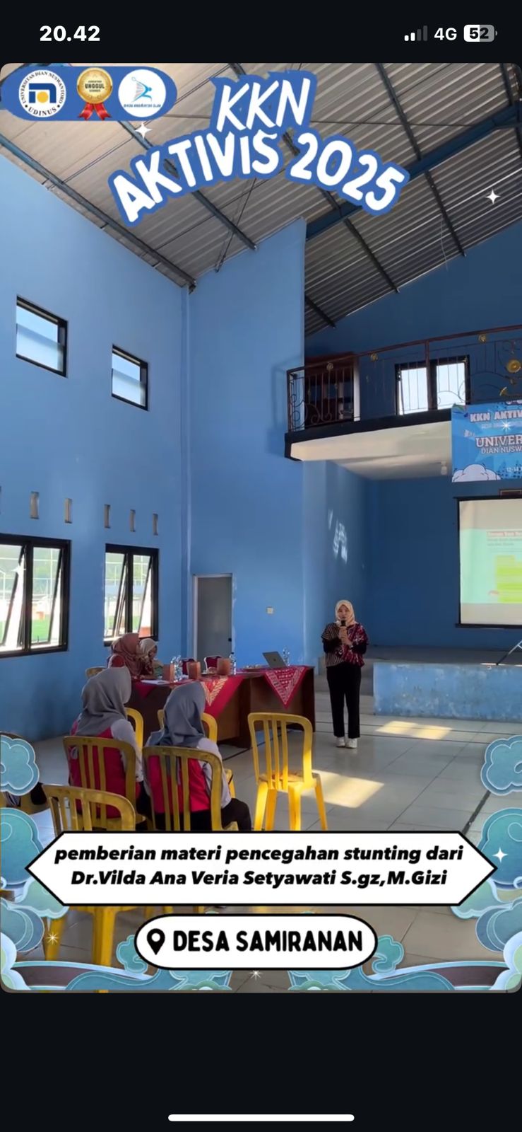 pemaparan materi oleh Ibu Vilda Ana Veria mengenai Sosialisasi Stunting