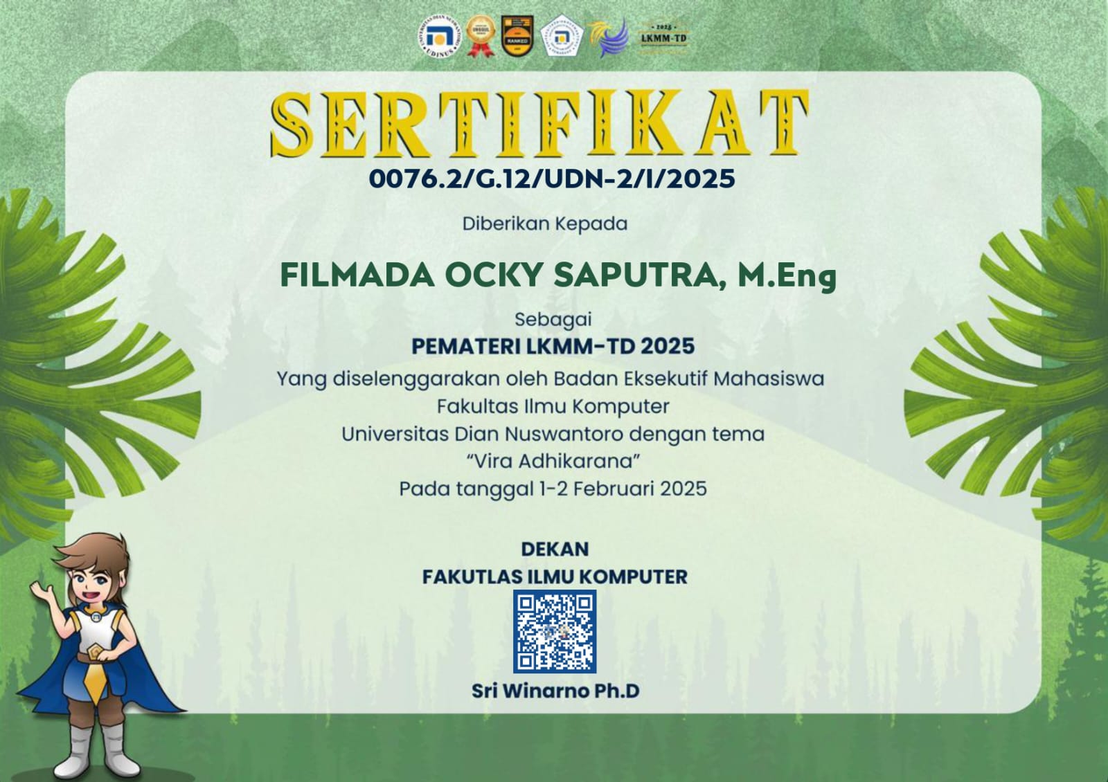 Sertifikat Pemateri