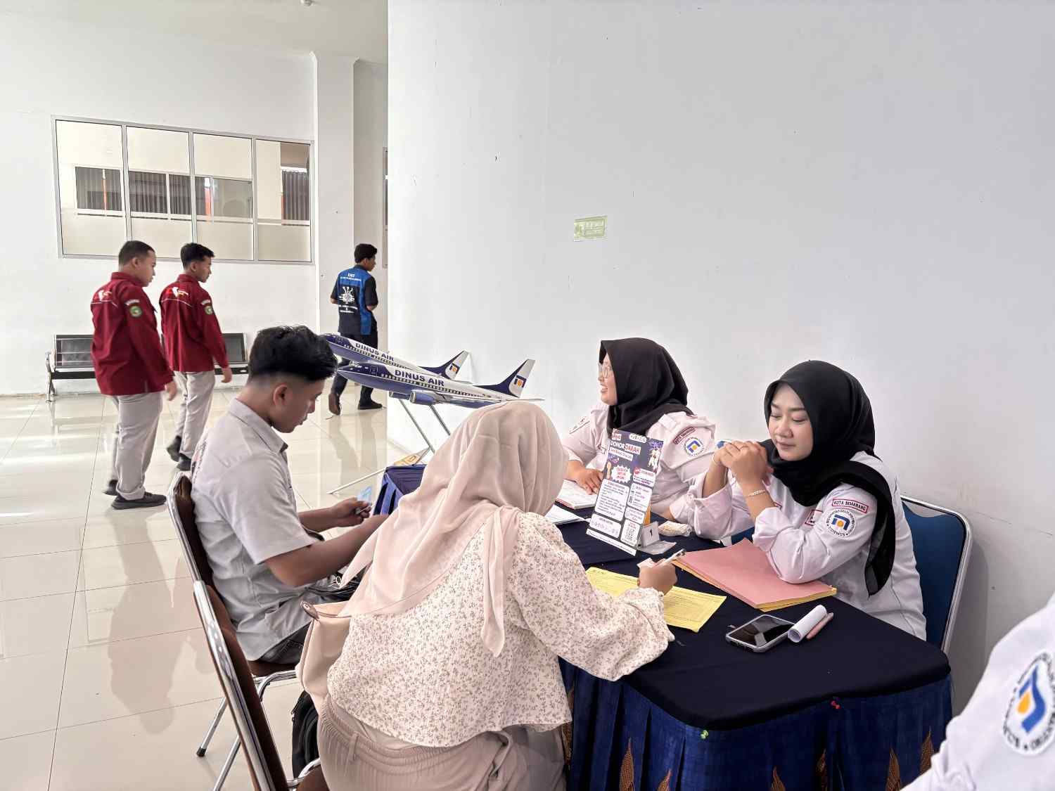 Meja pendaftaran bagi pendonor