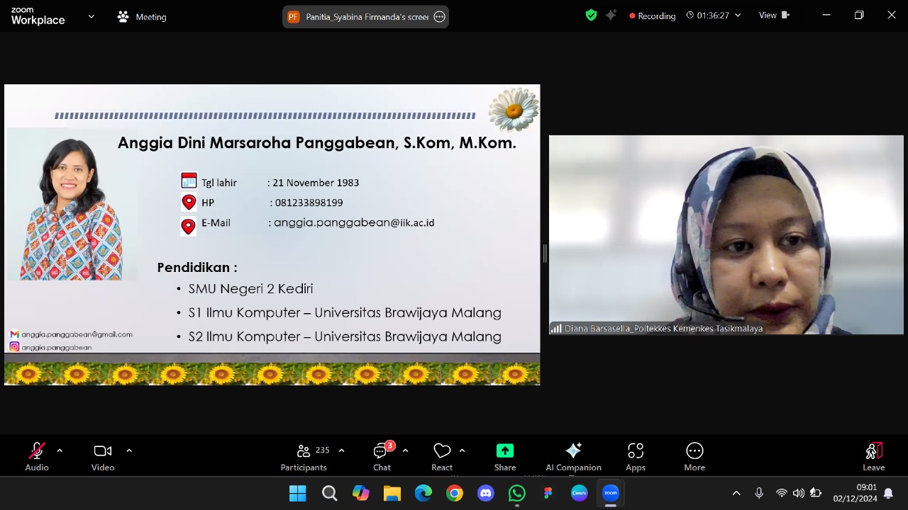 Pembacaan CV Pemateri 1