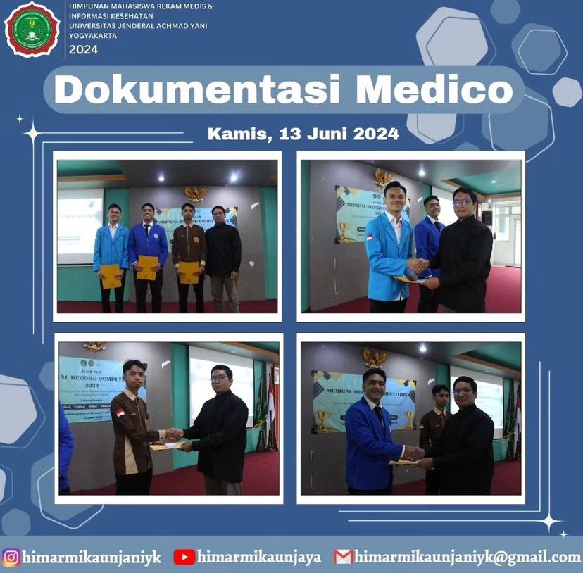 Bukti dokumentasi penyerahan sertifikat dan uang kepada pemenang lomba Medico 2024